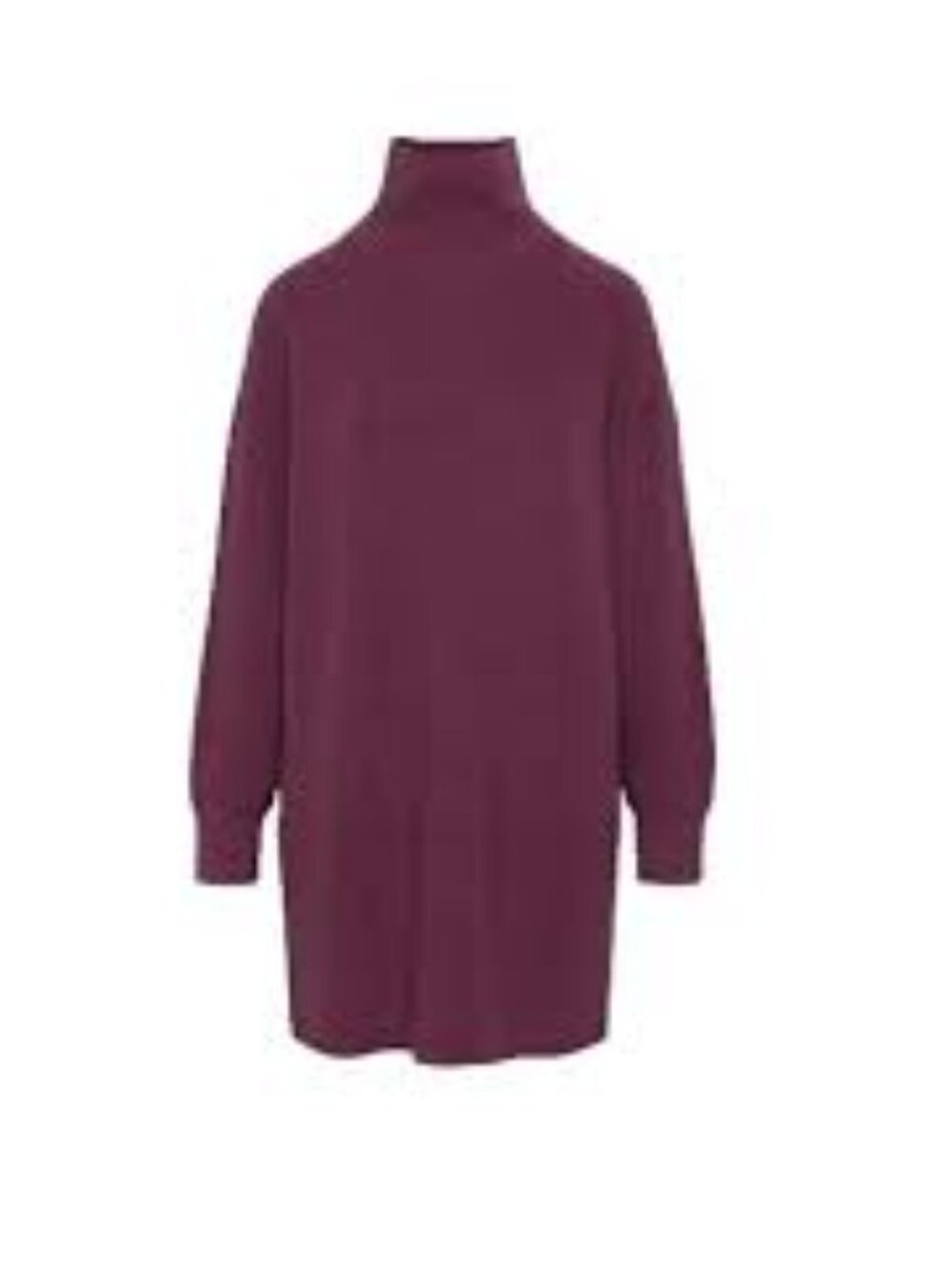 Babaton $168 Dress Pure Merino Wool 2XS Maroon Turtleneck Knee Lenght Knit - Picture 2 of 10